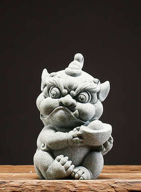 新中式石狮子装饰摆件中国风桌面创意微景观鱼缸盆景造景搭配摆设