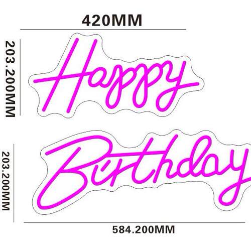 造型霓虹灯happBirthday生日快乐派对活动装扮装饰灯LED氛围灯