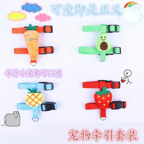 狗狗牵引绳亚马逊新品猫咪牵引绳卡通玩偶工字猫咪胸背遛猫绳子