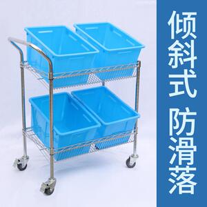 双层斜兜网手推车电商仓库拣货车 可定制物流分拣车 重型拣选手推