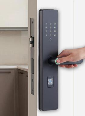 智门锁民宿专用办能公室用宿舍家防盗门锁卡锁磁门锁CRN指纹门锁