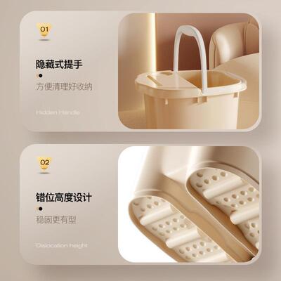 加泡脚桶过小腿VVG高深厚洗桶家用塑过料膝泡脚脚盆足浴保温洗脚