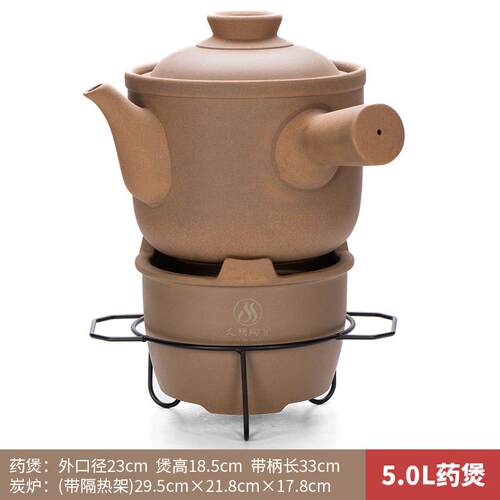 高档无釉煎药壶煎壶药砂锅陶土煎药煎煎壶中药锅熬药砂锅中药药老