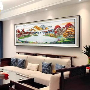 聚宝盆装饰画刺绣客厅现代装饰画