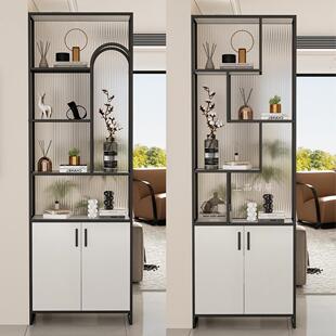 现代简约客厅玄关置物架屏风一体柜轻奢网红化妆室洗漱台半墙隔断