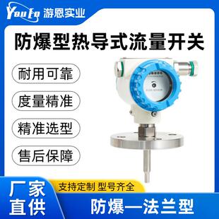 防爆型热导式流量开关法兰插入式水流指示器断流保护电子传感器