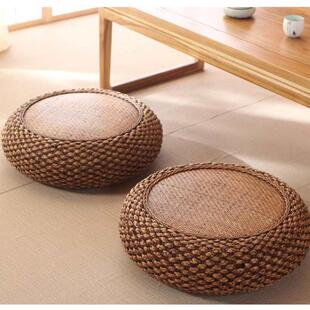 日式榻榻米坐垫坐凳垫蒲团藤编窗打坐客厅修禅地上草编阳台坐墩飘