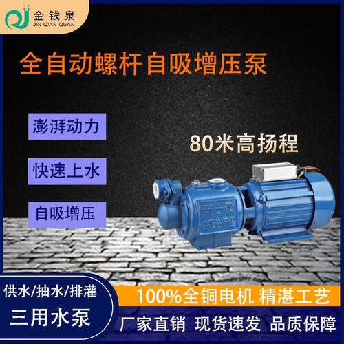 高扬程24V螺杆泵高楼抽水48/60V增压泵农用排灌清水污水自吸泵