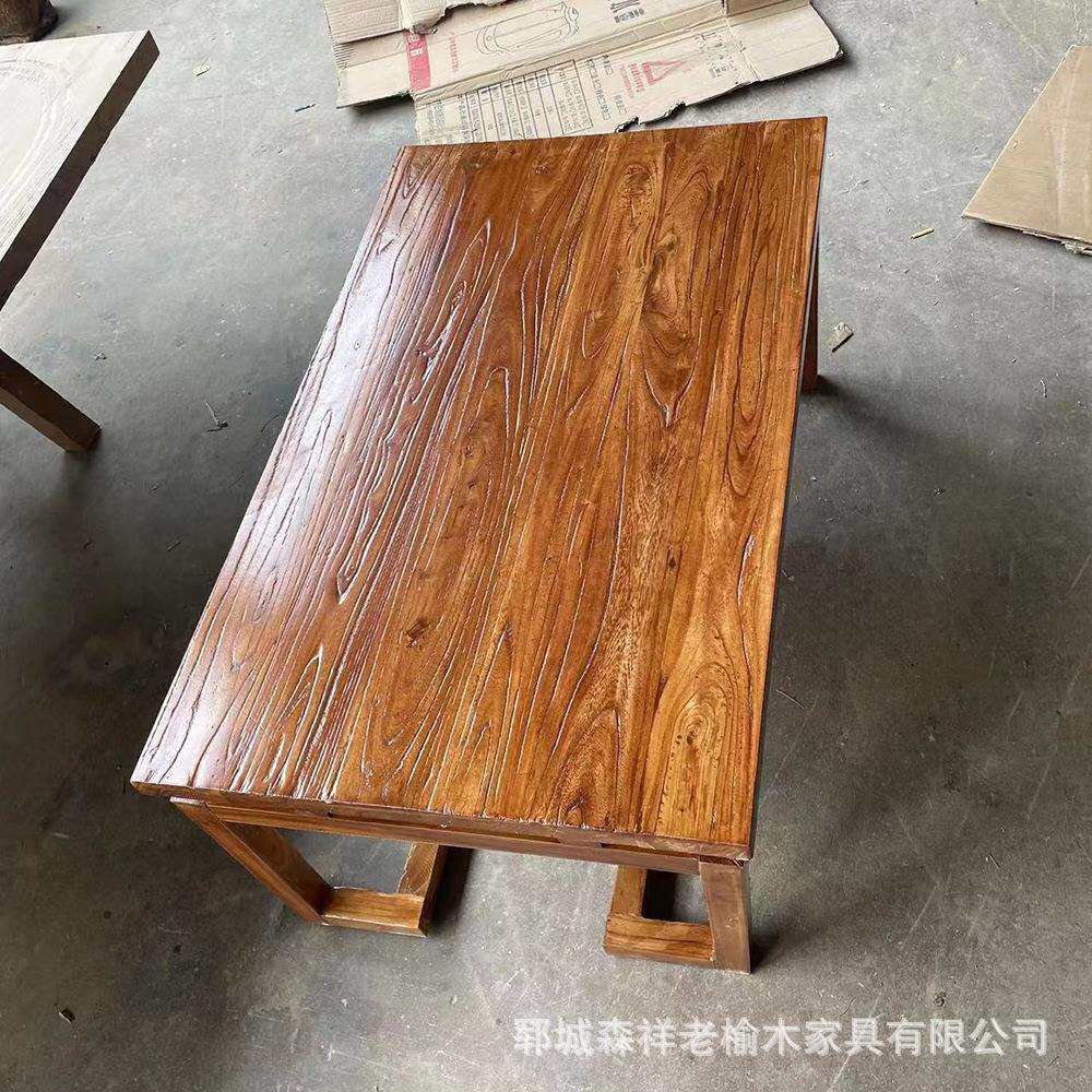 老榆木茶几家用客厅老门板实木桌复古民宿中式炕桌客厅家具