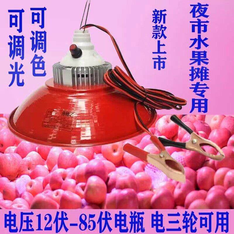 12v48v60v电瓶电动三轮车摆摊卖水果调色灯新款变色红光照明LED灯