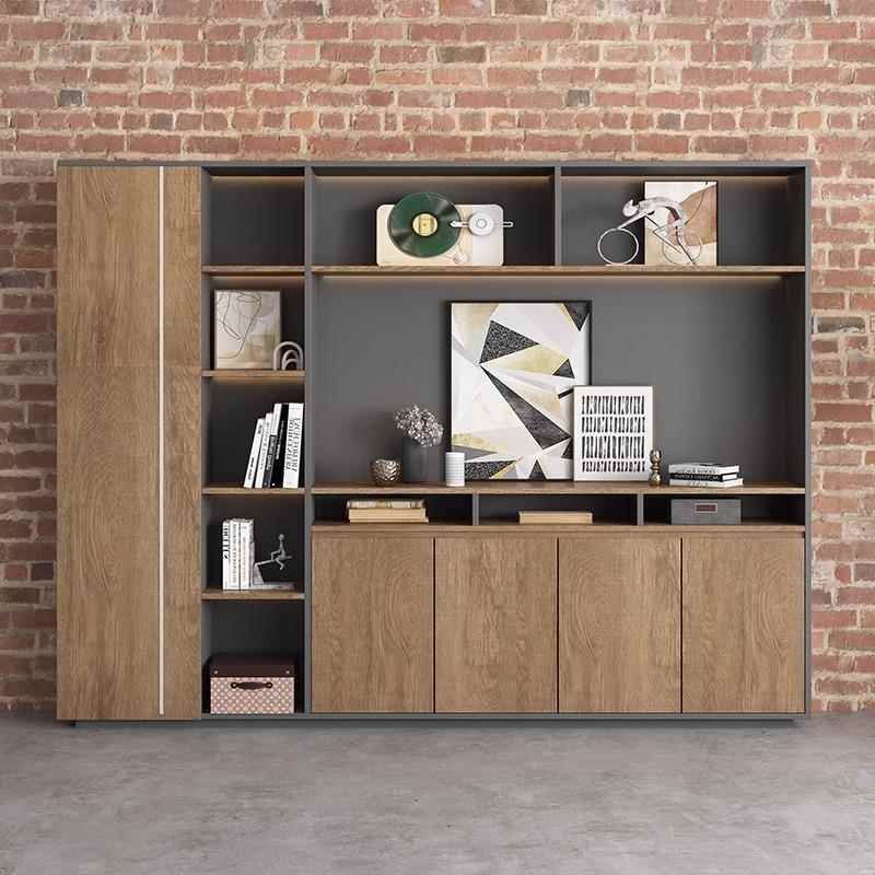 胡桃木书柜办公室文件柜资料柜质柜子落地储物柜板式档案柜收纳柜