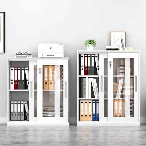 办公室物柜文件柜推拉件移门矮储矮柜3520柜带锁档案柜资料柜隔断