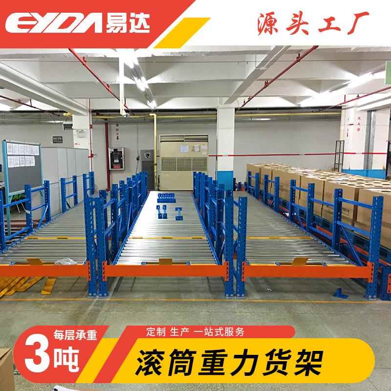 广东重型滚筒货架厂家重力式货架自滑动流利条先进先出货架