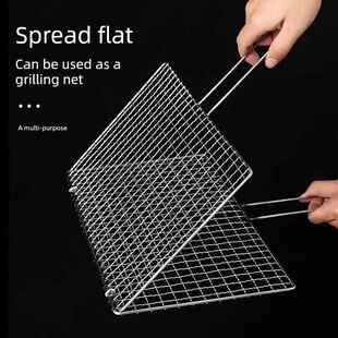 304不锈钢烧烤蔬菜网夹球拍夹板烤韭菜网烤鱼夹商业工具网格架