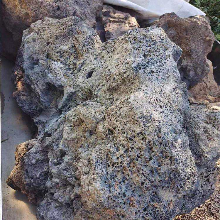 火山石大块天然红色黑色原石北方火岩石盆栽造景吸水石头