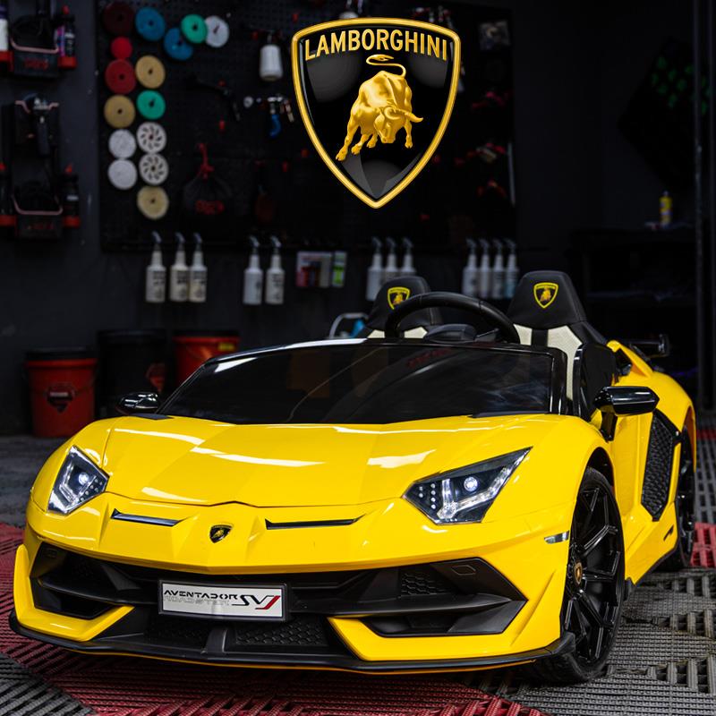 正品兰博基尼双人座儿童电动遥坐控四轮小孩玩具车跑车男女宝汽宝
