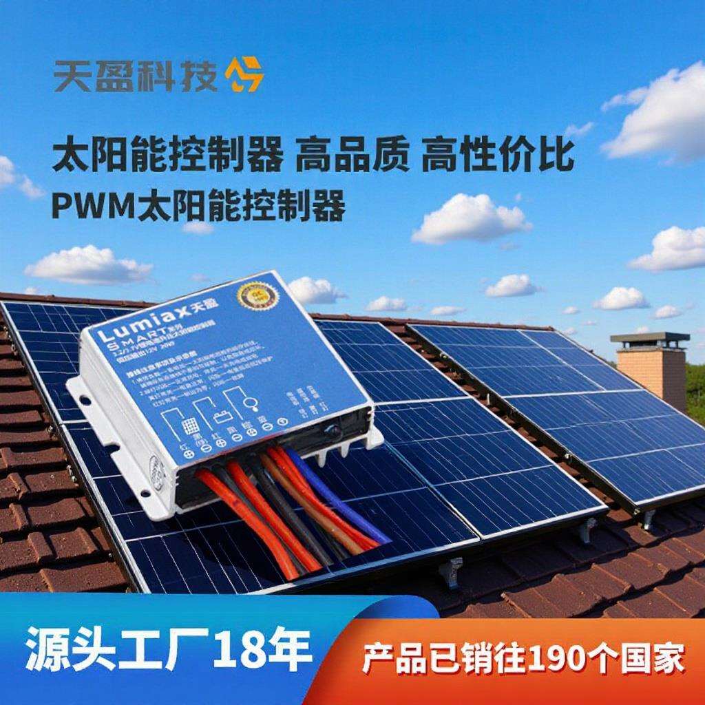 PWM太阳能控制器10A20A自动识别工厂直销光伏系统监控路灯控制器