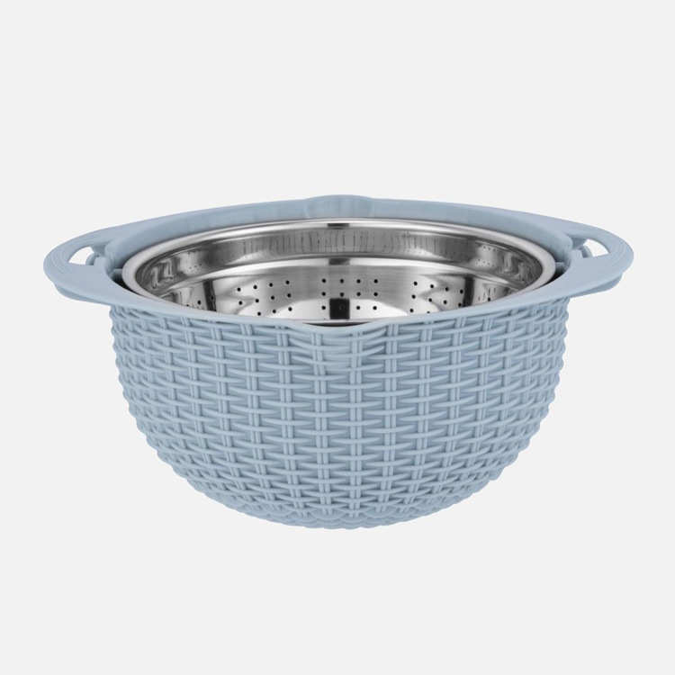 厨房沥水篮双层塑钢洗菜盆家用水果盘沥水盆多用水果蔬沥水筛漏盆