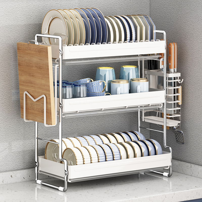 厨房碗架不锈钢碗碟置物架轻奢ins碗盘家用置放碗筷收纳架热卖