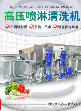 压喷淋式红薯清洗机清洗速度可调小黄姜清洗流水线莲藕清洗机
