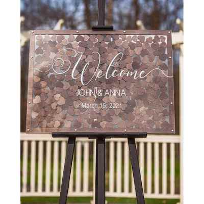 个性定制木签名相框结婚礼生日年会指纹毕业道具签到树本簿册