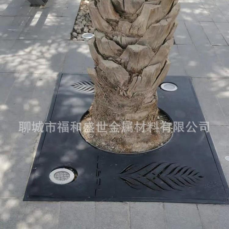 不锈钢树池篦子镀锌板树坑盖板格栅钢板切割护树板园林美化篦子