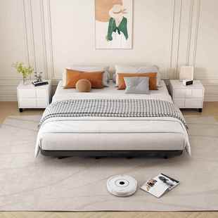 日式 简约床头悬浮床074床子排骨架家用单人铁艺床加无厚架铁架子