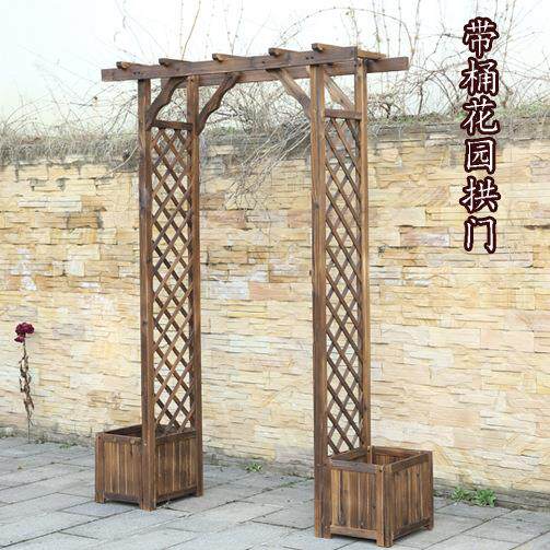 户外庭院化防腐实碳木拱花园门葡门萄007架半圆网格拱形爬藤花架