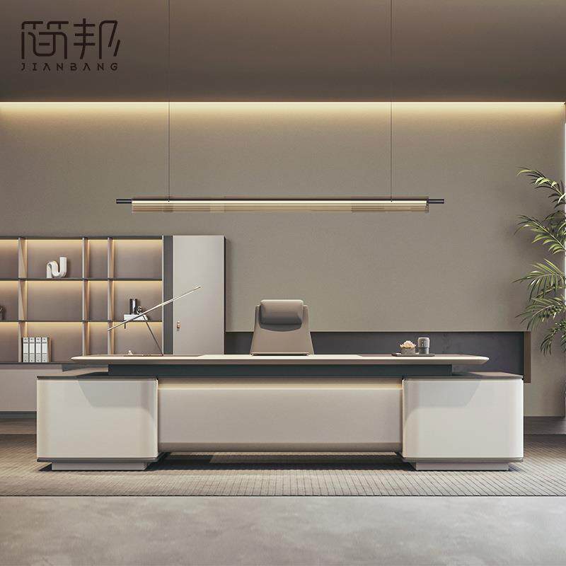 办大公桌办老板桌简约代总现裁桌公室家具广东轻LBZ-0016奢经理班