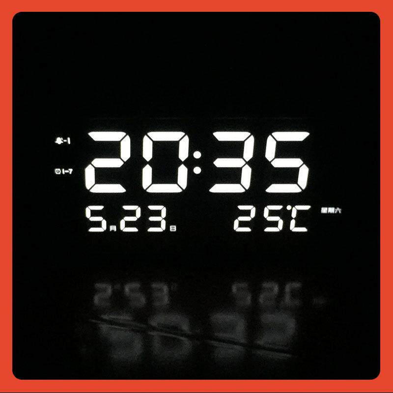简约大数字电子时钟客厅电视D柜台钟夜光静历音E闹L钟表8801万年