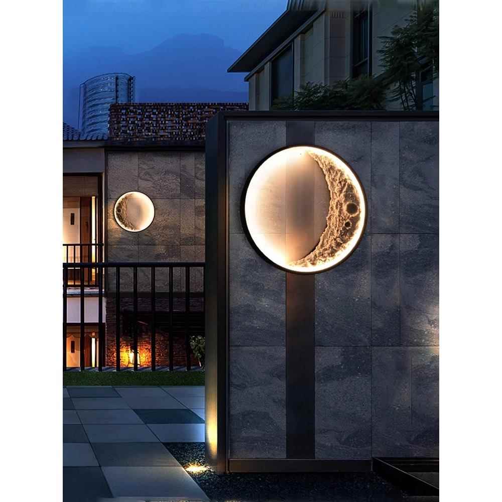 壁灯户外防水别墅室内外露台花园景观外墙庭院阳台月牙太阳能壁灯