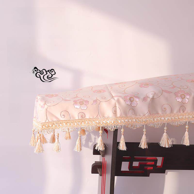 古筝防尘罩哆莉猫中国风简约高档加厚盖琴布古风蕾丝琴披通用款