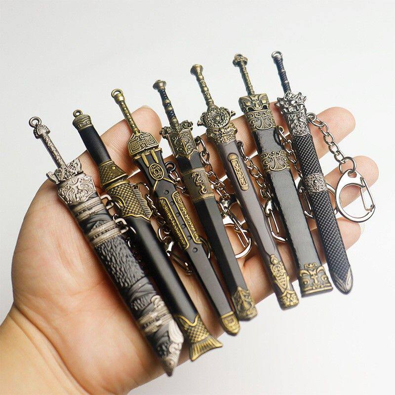 迷你刀剑挂件小型古代兵器钥匙扣模型古剑绝世好剑轩辕太阿人皇