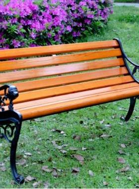 铸铁公园椅塑木椅钢户外园公椅实木防腐木铸铝小休闲椅区001不锈