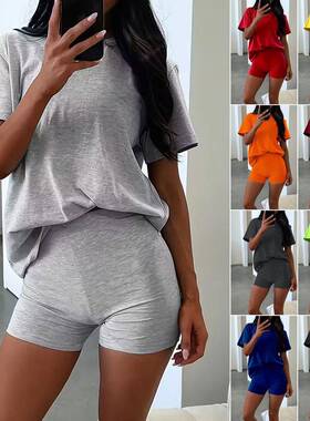 Women's Summer Oversized Short Sleeve T-Shirt and Shorts