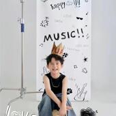 饰挂布潮酷英文背景布 儿童摄影道具照相馆拍照宝宝造型装 时尚 韩式