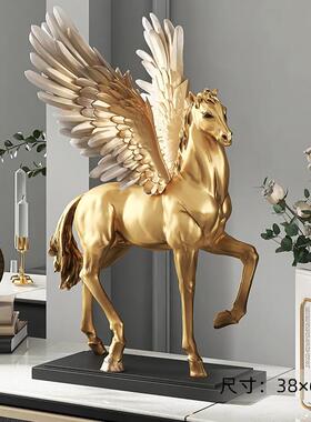 高档型马大客厅装饰家摆件轻办奢时尚马到成功居饰品电视柜公室工