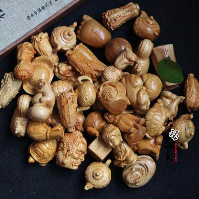 厂家 柏木雕刻人物动物摆件 工艺品手把件