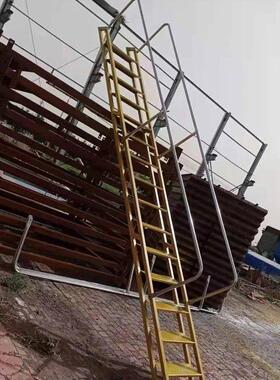 基坑厂防护斜直梯VEB建筑工地施爬工上下安全梯双侧带 扶梯家