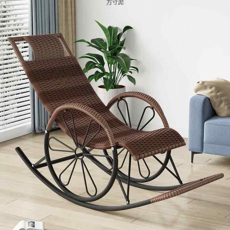 成人摇躺椅用摇摇懒人老人阳台家休椅闲午藤睡YPV防晒户外椅逍遥
