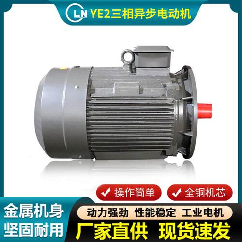 三相异步电动机厂家YE2-225M-6-30三相交流电机铸铁全铜线电机