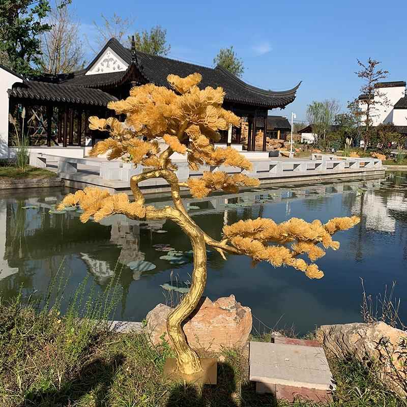 迎客松松饰植树罗汉松雪松马金松树尾松高端松木装饰软绿装室内装