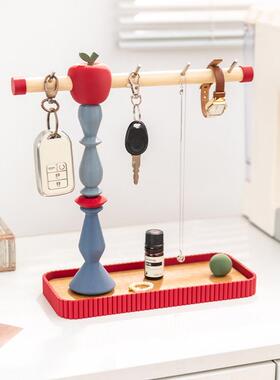 阿楹 轻奢覆古入门玄关柜钥匙托盘摆件高级收纳口罩艺术置物挂架