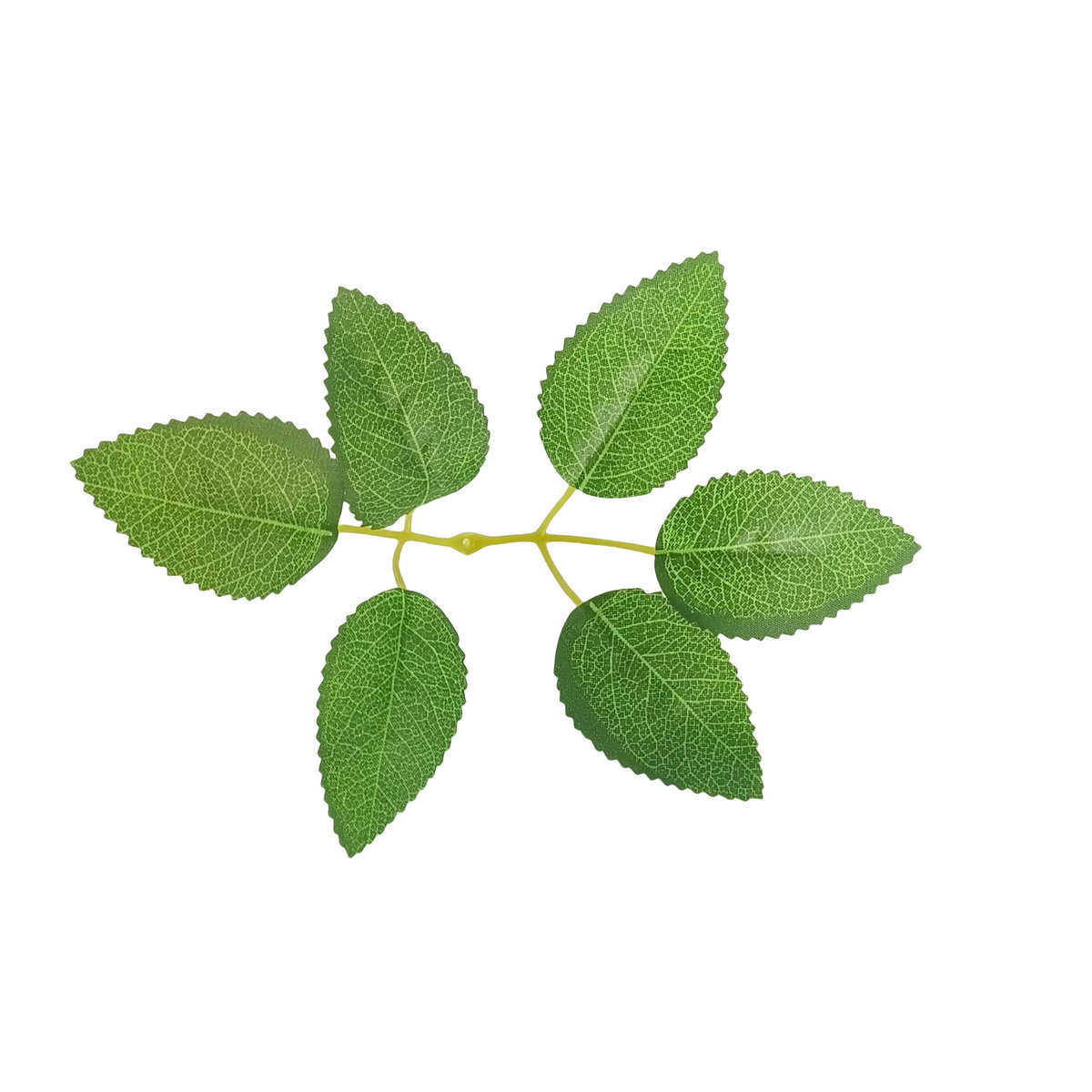 厂家批发绿色叶子仿真植物玫瑰叶金钱叉人造花植物配件清新