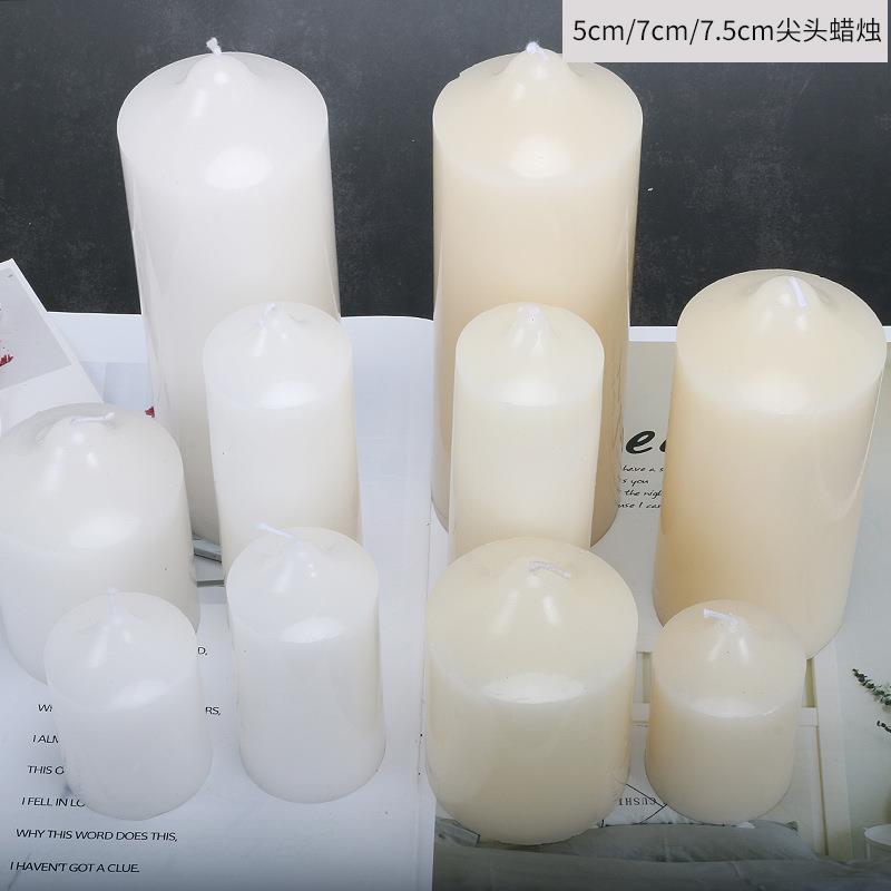 跨境家用照明普通白蜡烛圆柱尖烛光晚餐装饰蜡烛公司聚会照明蜡烛