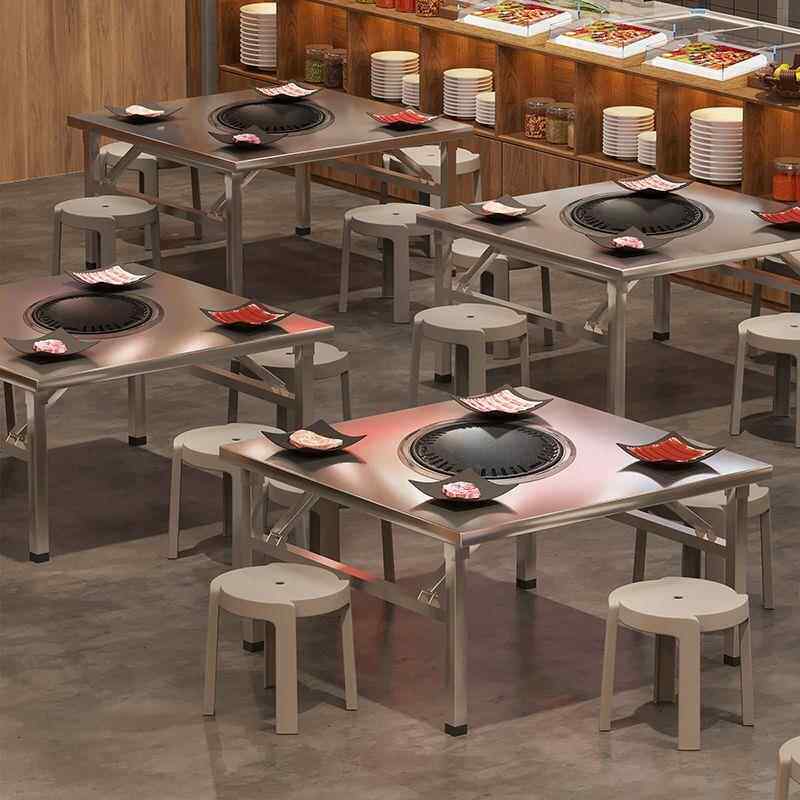 不长锈钢折桌DGA桌摆摊商用方形桌子烧烤火锅地摊烤肉简叠易小方