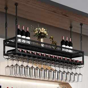 吧台铁艺红酒架子倒挂高脚杯架酒吧壁挂悬挂酒架葡萄酒架吊架装饰