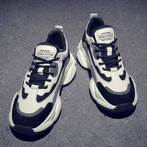 真皮厚底老爹鞋男潮牌新款网红内增高运动休闲鞋百搭时尚男鞋子