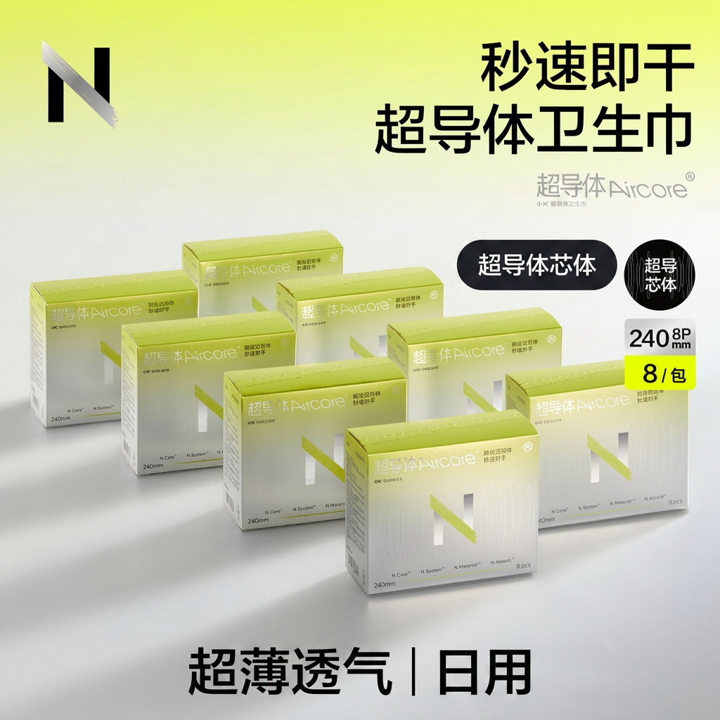 babycare小N卫生巾超导体芯体超薄透气日用姨妈巾女经期正品
