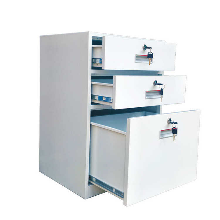 文件柜小矮柜带锁抽屉桌下活动柜三抽资料办公柜床头小柜子铁皮柜